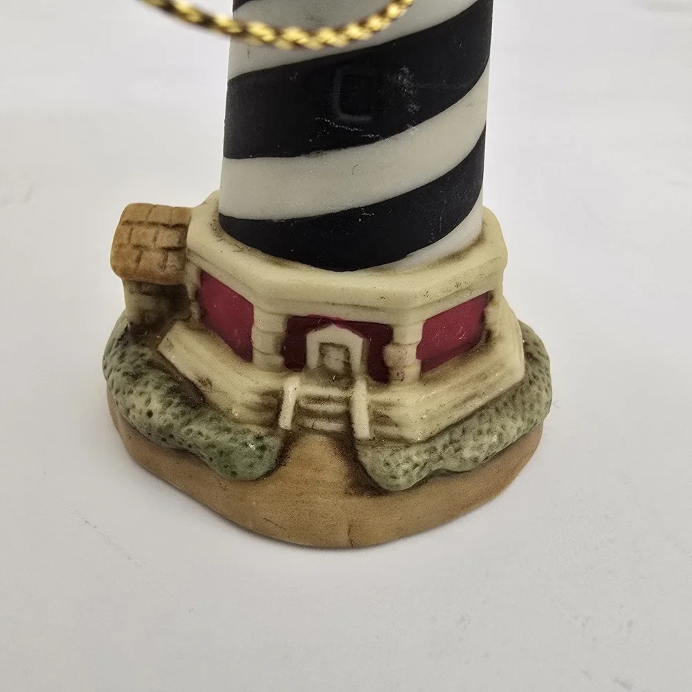 vintage 90s Cape HATTERS‎ Geo Z LEFTON Lighthouse Christmas Holiday Ornament